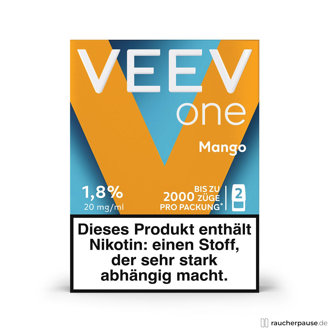 veev, pack front mango , packshot seitlich