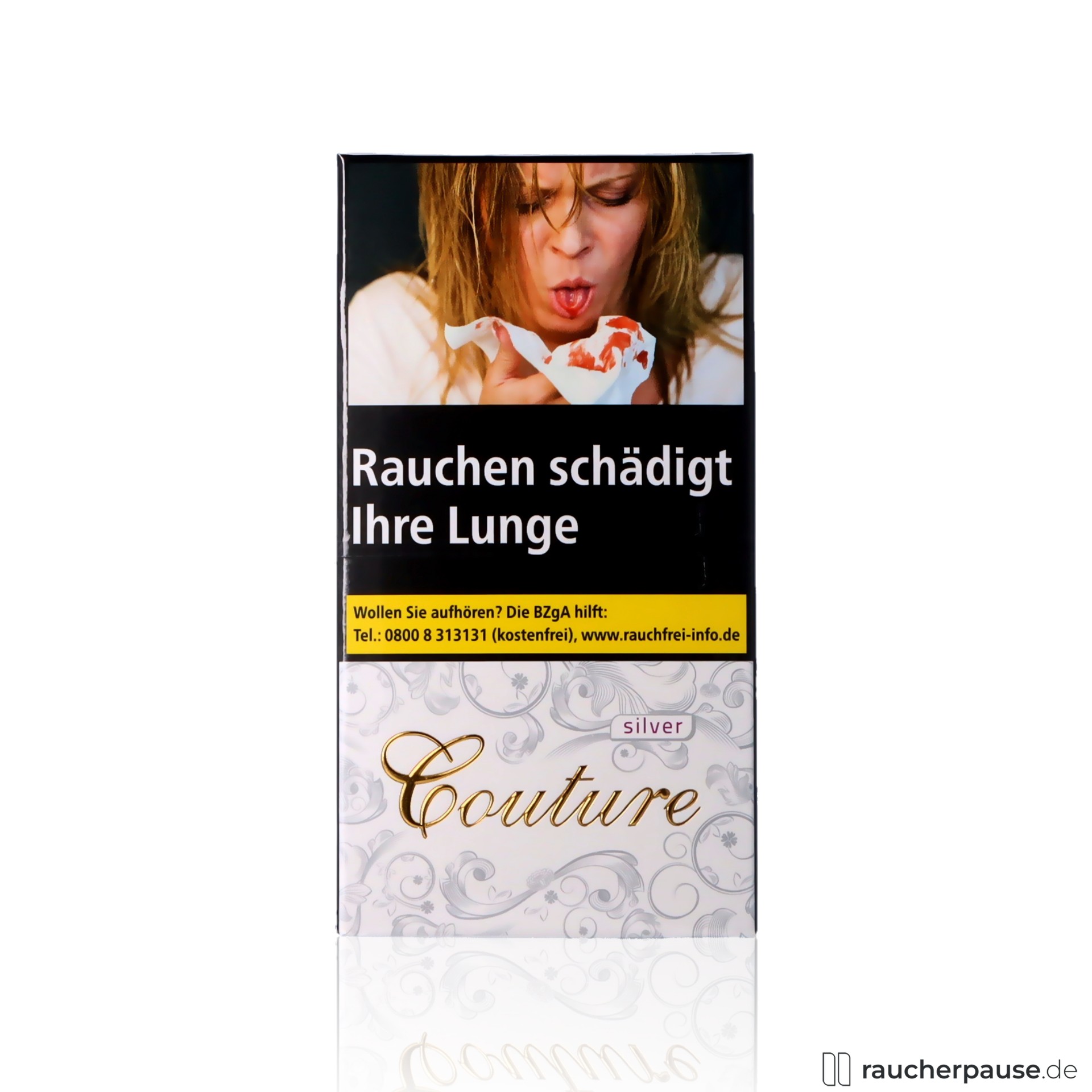 Couture Silver Slim Zigaretten | 20 Stk. pro Packung | 100mm Länge | Mild-würziger Geschmack Couture Silver Slim Zigaretten | 20 Stk. pro Packung | 100mm Länge | Mild-würziger Geschmack