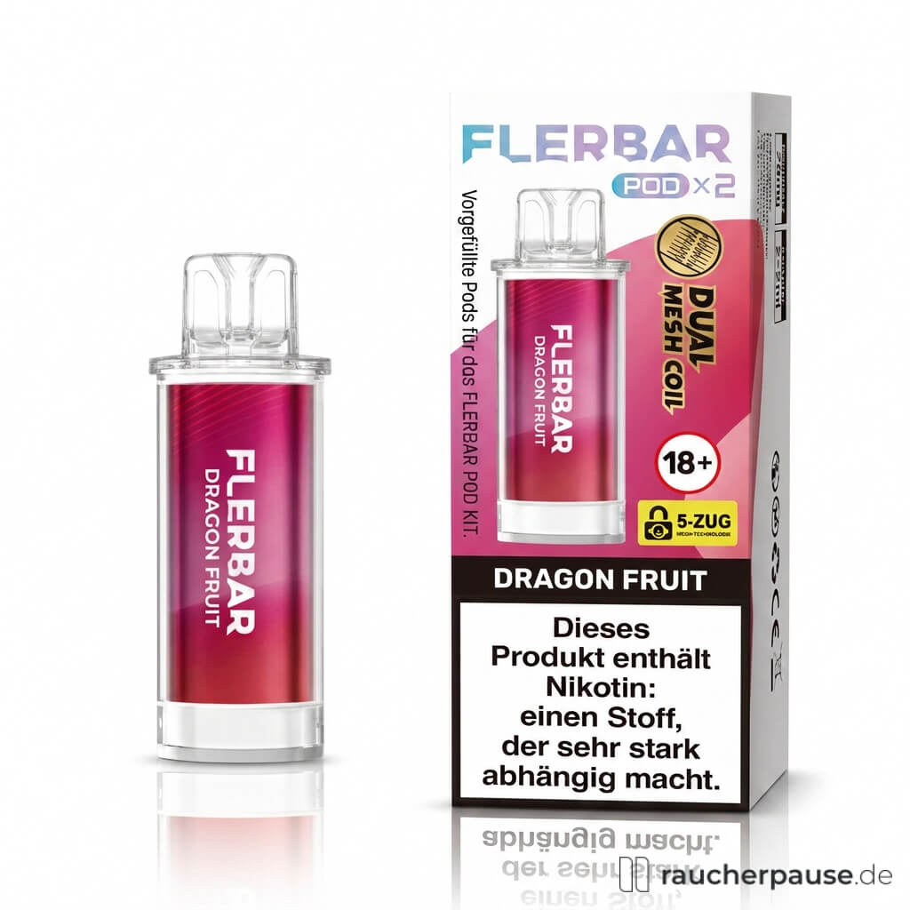 Flerbar Dragon Fruit Prefilled Pods | 2 Stück | 20 mg/ml Nikotin