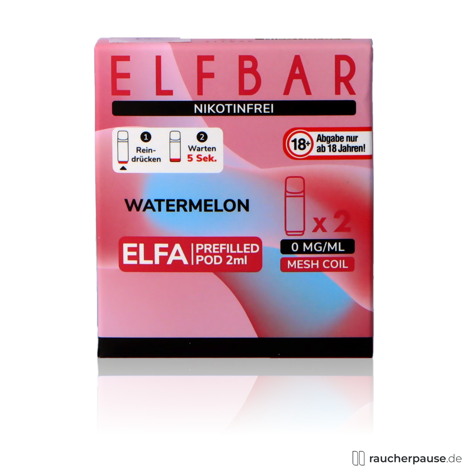 Elf Bar Elfa Prefilled Pods Watermelon | Nikotinfrei | 2x2ml