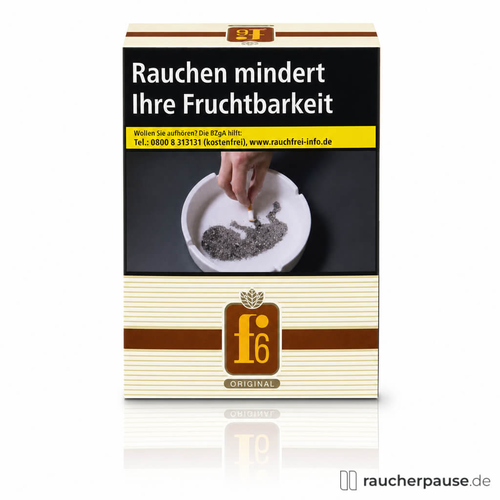 f6 Original XL Zigaretten | 24 Stk. pro Packung | King Size | Kräftig-würziger Virginia Tabak