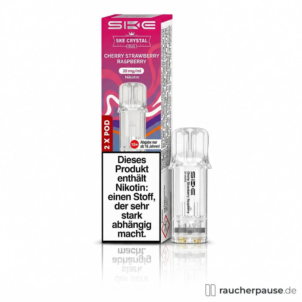 SKE Crystal Plus Cherry Strawberry Prefilled Pods | 2 Stück | 20 mg/ml Nikotin