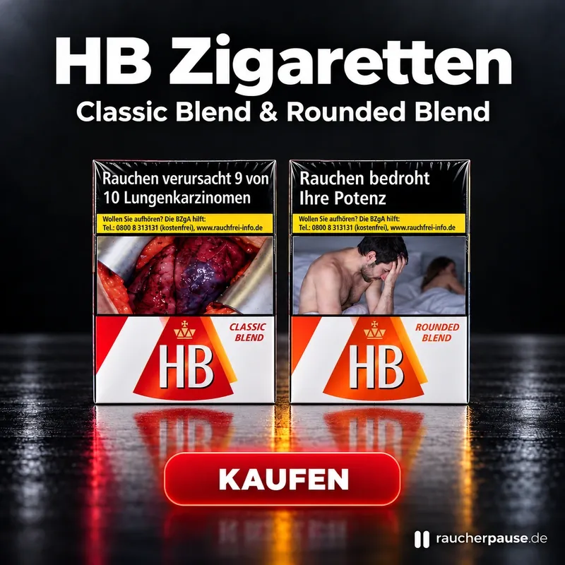 HB Classic Blend und HB Rounded Blend Zigaretten mit Kaufhinweis von raucherpause.de