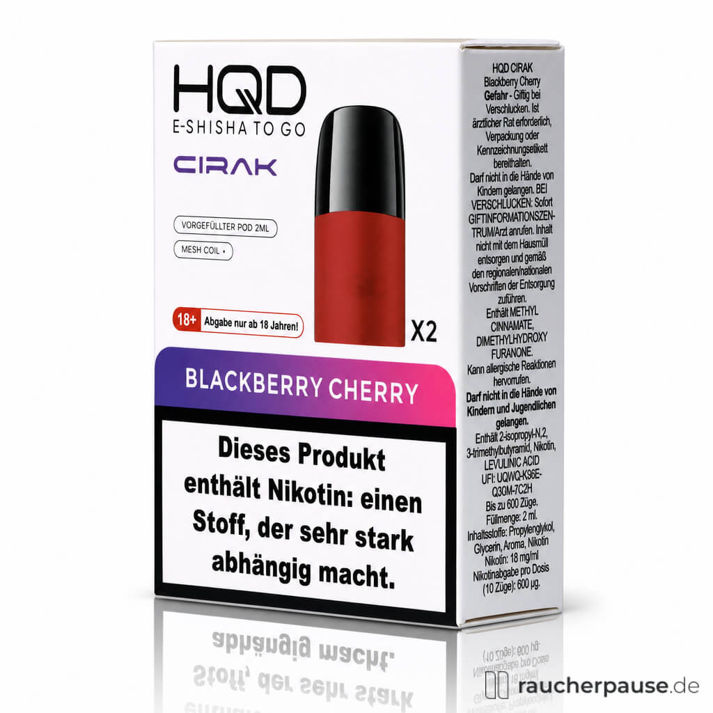 HQD Cirak Prefilled Pods Blackberry Cherry | 18 mg/ml Nikotin | 2x2ml | Brombeere & Kirsche