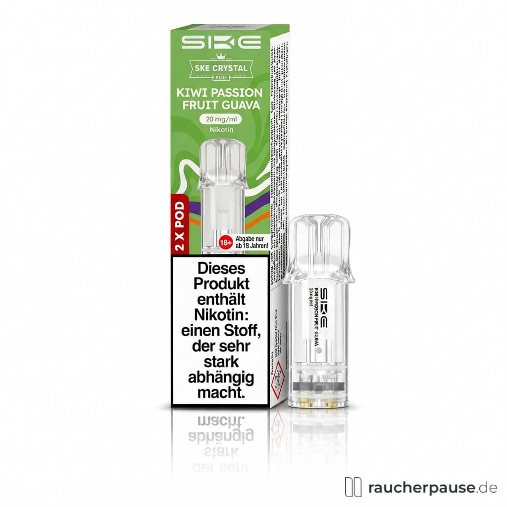 SKE Crystal Plus Kiwi Passion Fruit Guava Prefilled Pods | 2 Stück | 20 mg/ml Nikotin