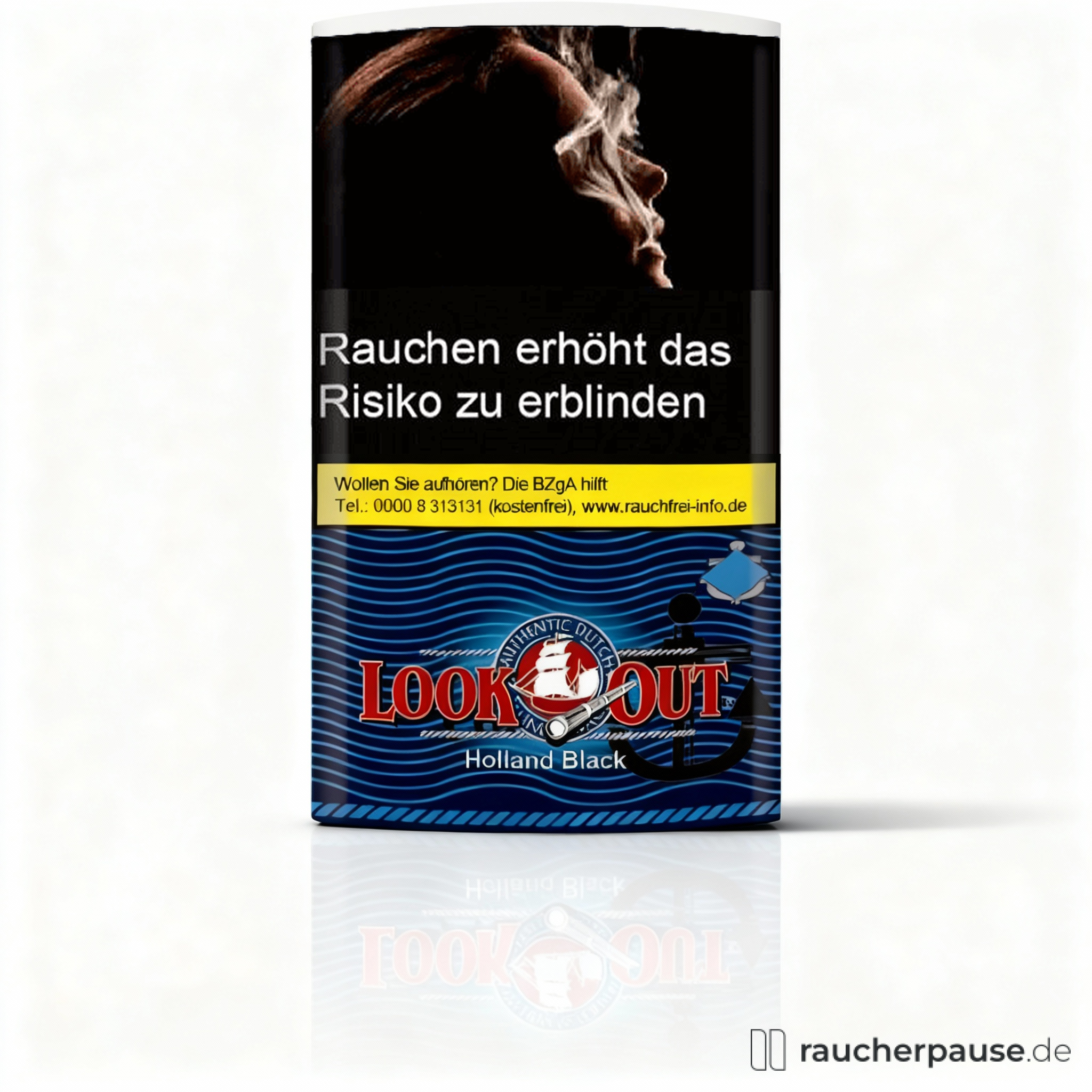 Look Out Holland Black Feinschnitt Tabak | 50g Pouch | Intensiv & Würzig | Ideal zum Drehen & Stopfen