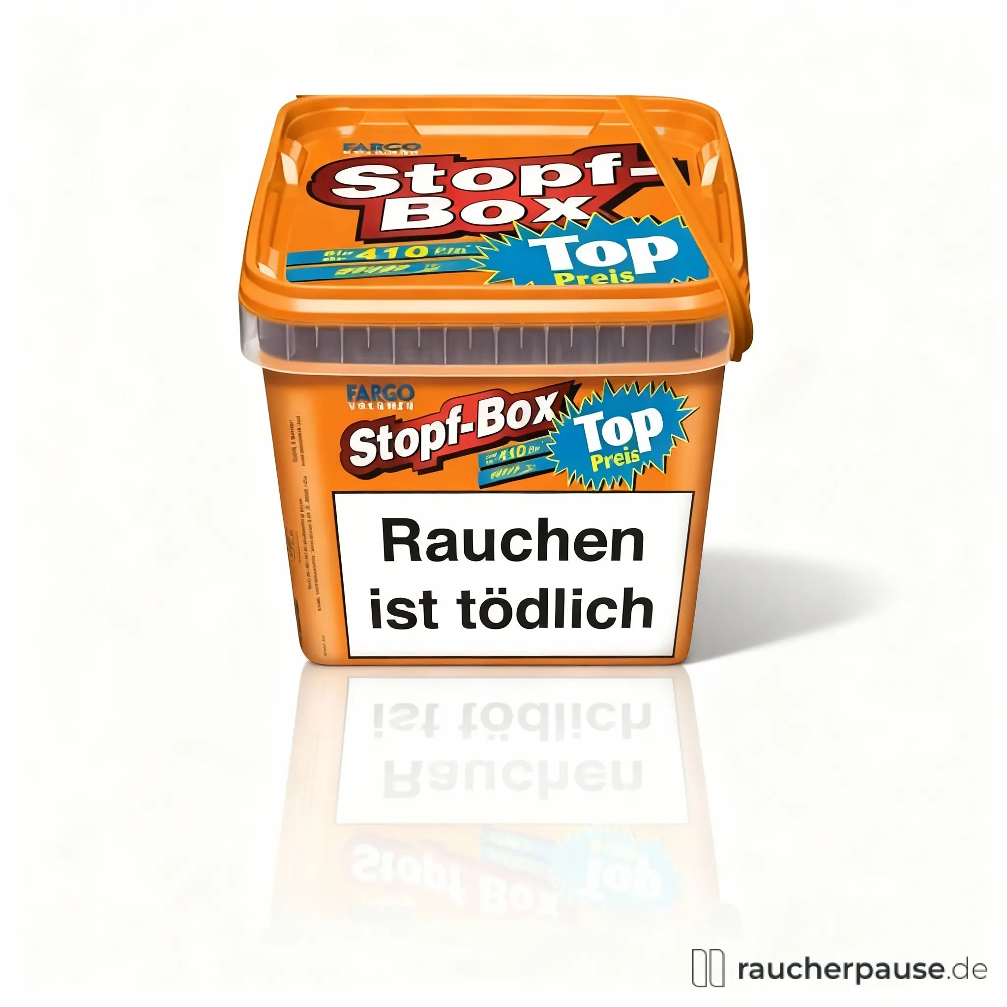 Fargo Volumentabak Stopf-Box Orange | 155g Eimer | Mild-würziges Geschmackserlebnis für effizientes Stopfen