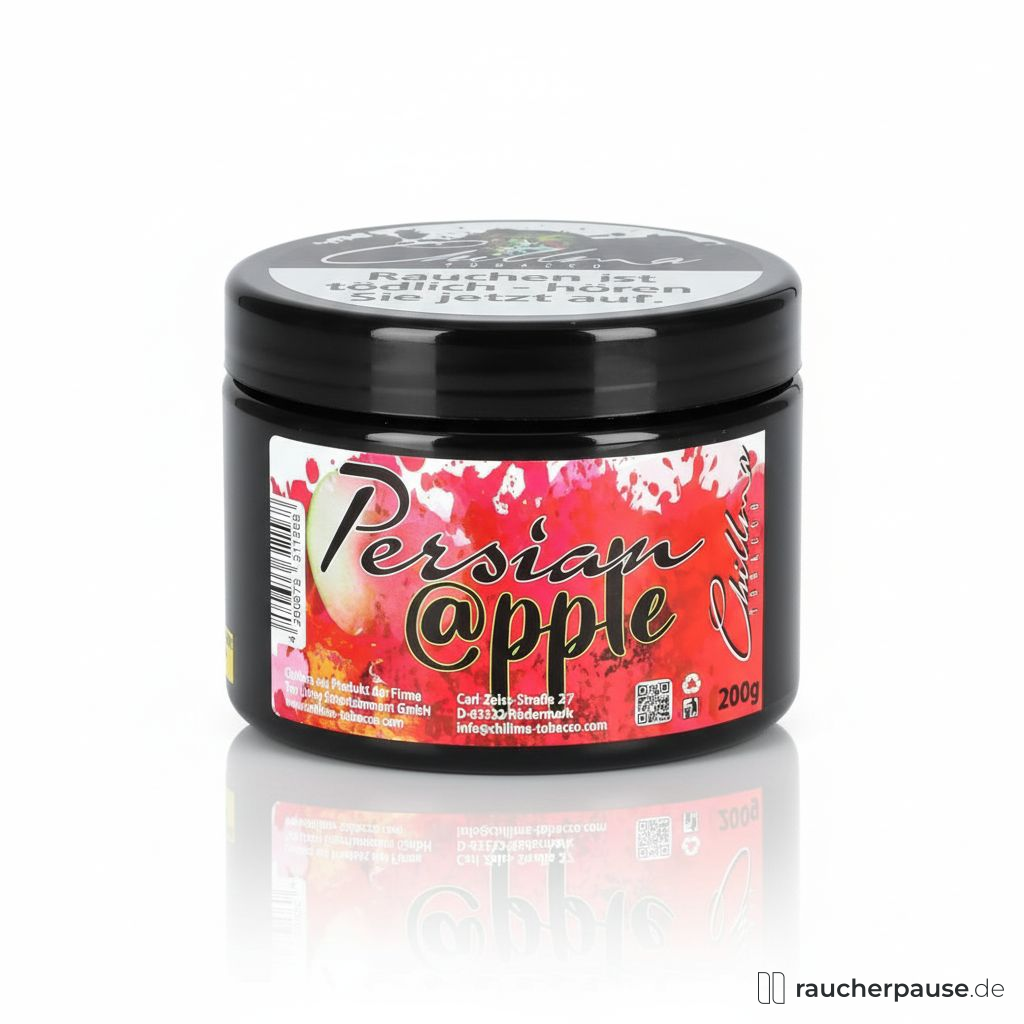 Chillma Persian Apple Shisha Tabak | 200g Dose | Intensiver Grüner Apfel Geschmack