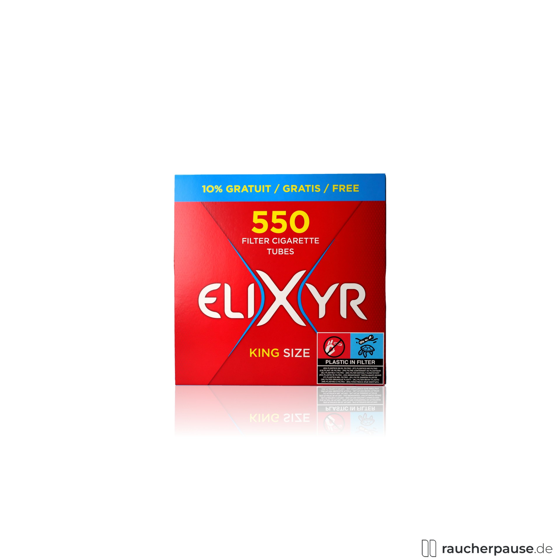 Elixyr King Size Filterhülsen | 550 Stück | Kompatibel mit Volumen- und Stopftabak