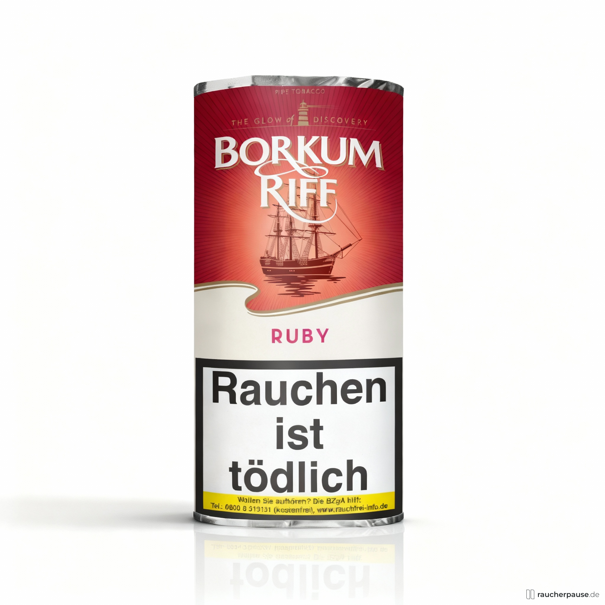 Borkum Riff Ruby Cherry Cavendish Pfeifentabak | 50g Pouch | Aromatische Kirsch-Vanille Mischung