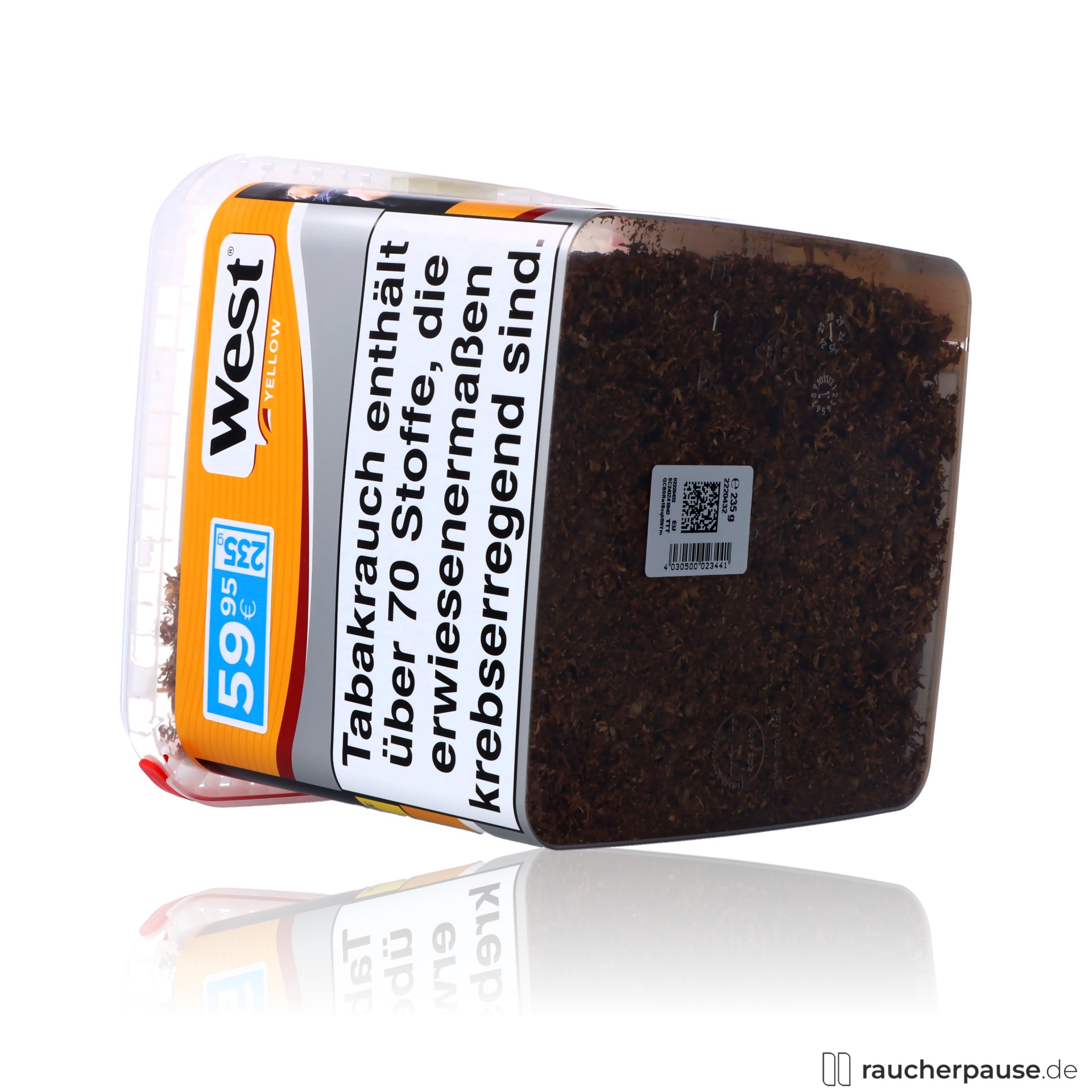 west yellow volumentabak eimer american blend kraeftiges aroma , packshot hinterseite