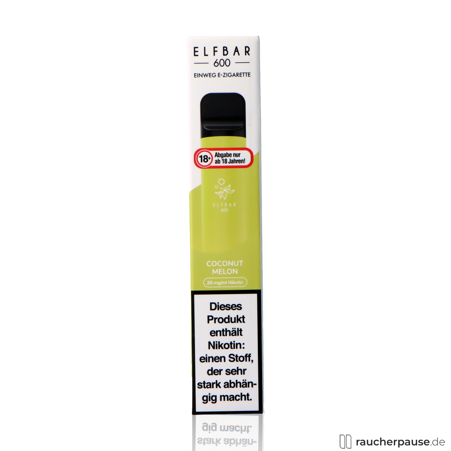 elfbar, elfbar e shisha coconut melon ml nikotin einweg e zigarette kokosnuss melone, packshot hinterseite