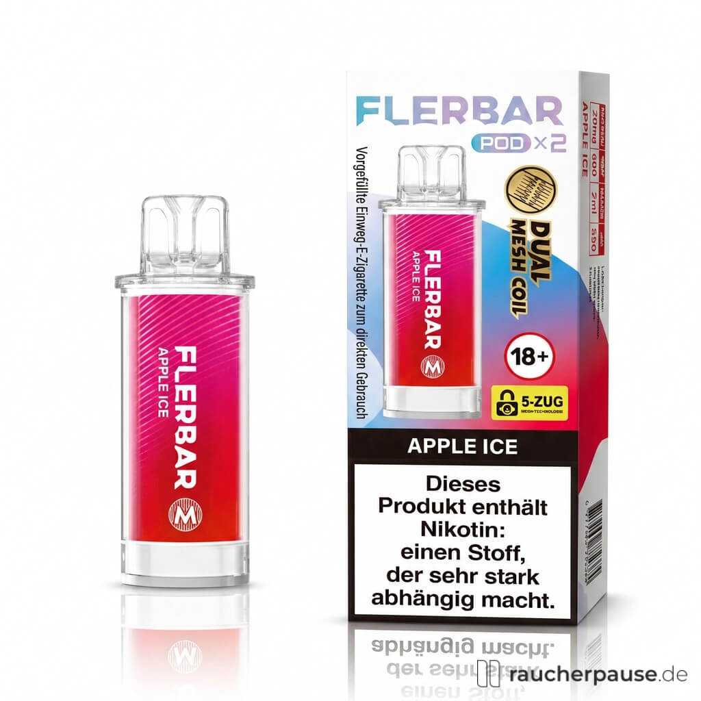 Flerbar Apple Ice Prefilled Pods | 2 Stück | 20 mg/ml Nikotin