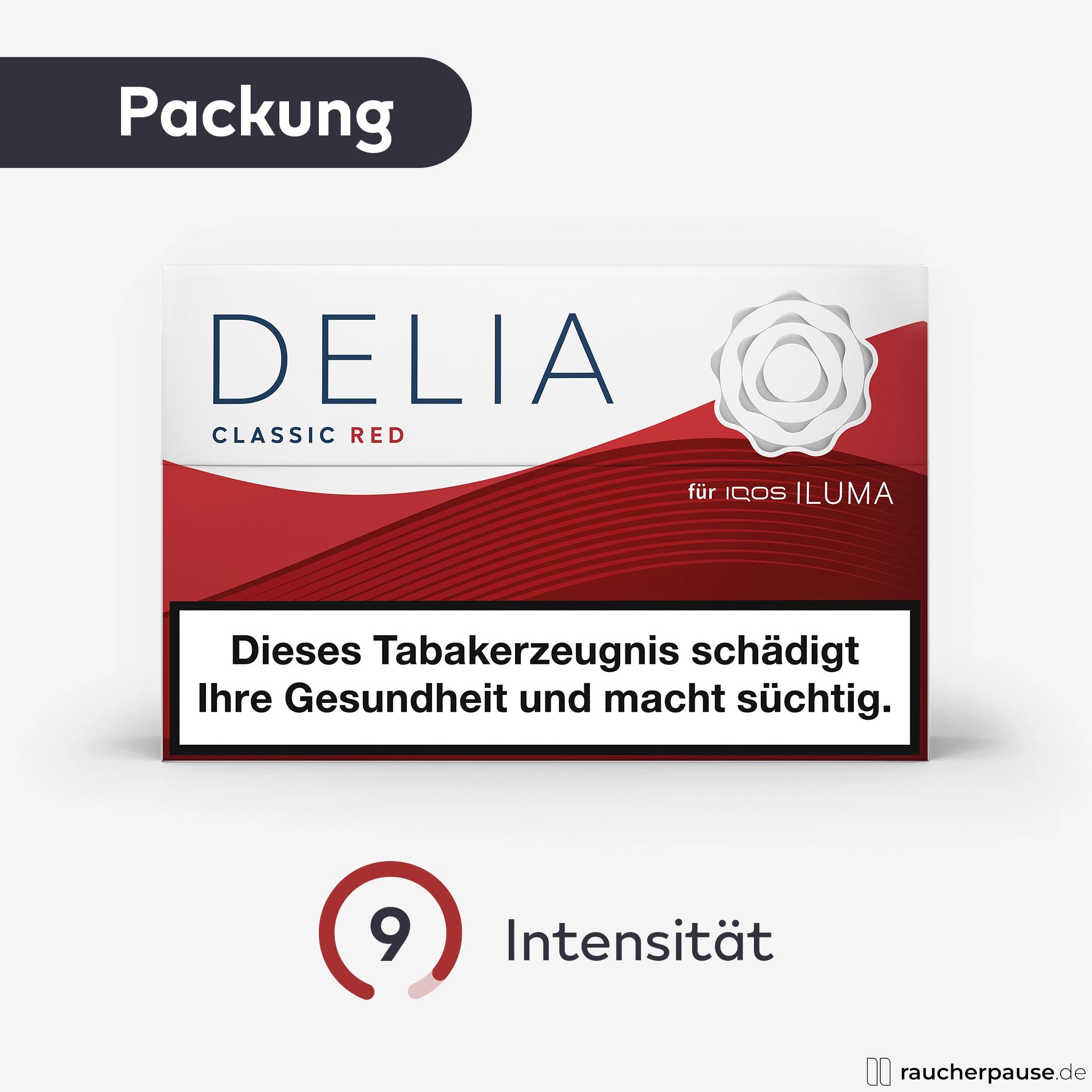 DELIA Classic Red Tabaksticks | IQOS ILUMA kompatibel | 20 Stück | Intensität 9