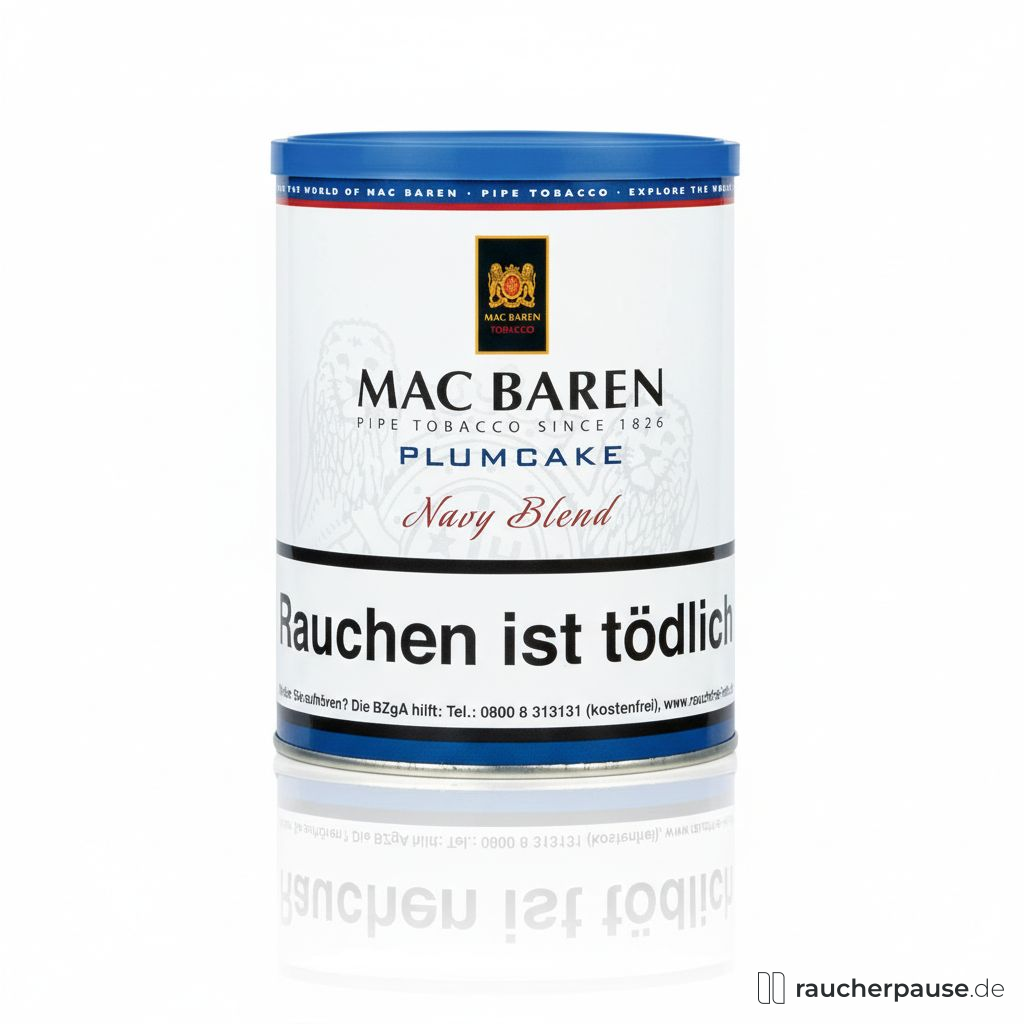 Mac Baren Plumcake Pfeifentabak | 250g Dose | Virginia, Burley, Cavendish, Latakia | Jamaika Rum