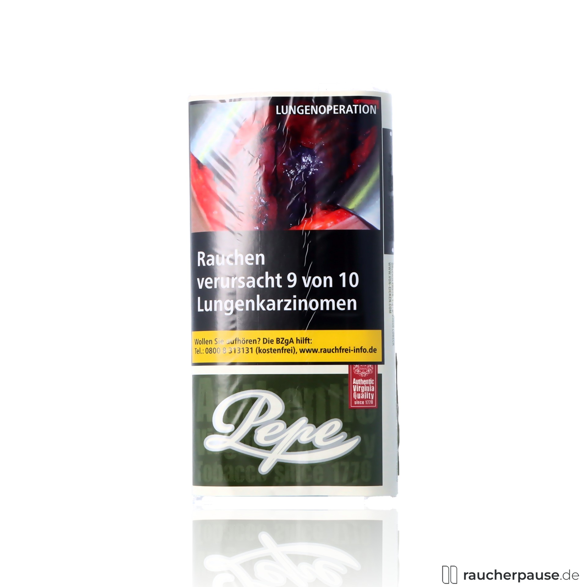 Pepe Dark Green Tabak | 30g Pouch | 100% Virginia | Ohne Zusatzstoffe