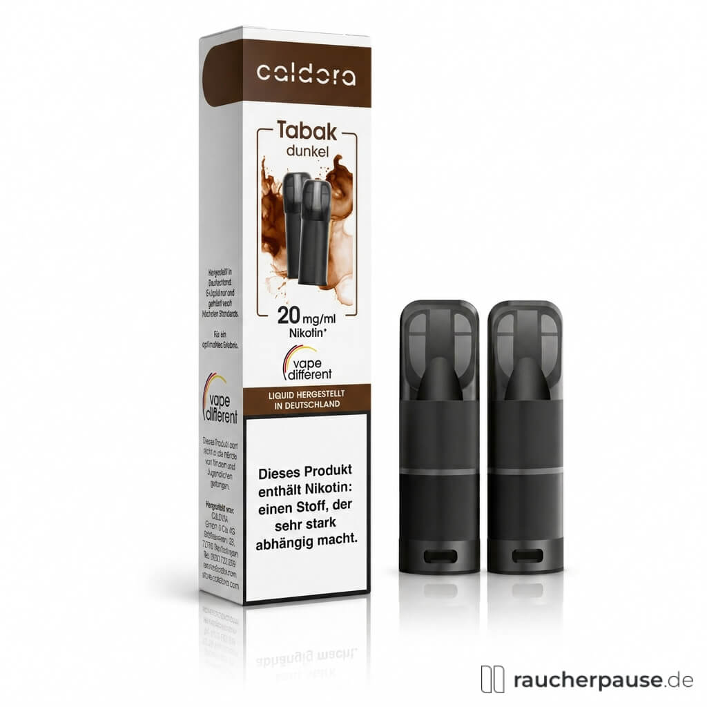 Caldora Tabak Dunkel Prefilled Pods | 2 Stück | 20 mg/ml Nikotin