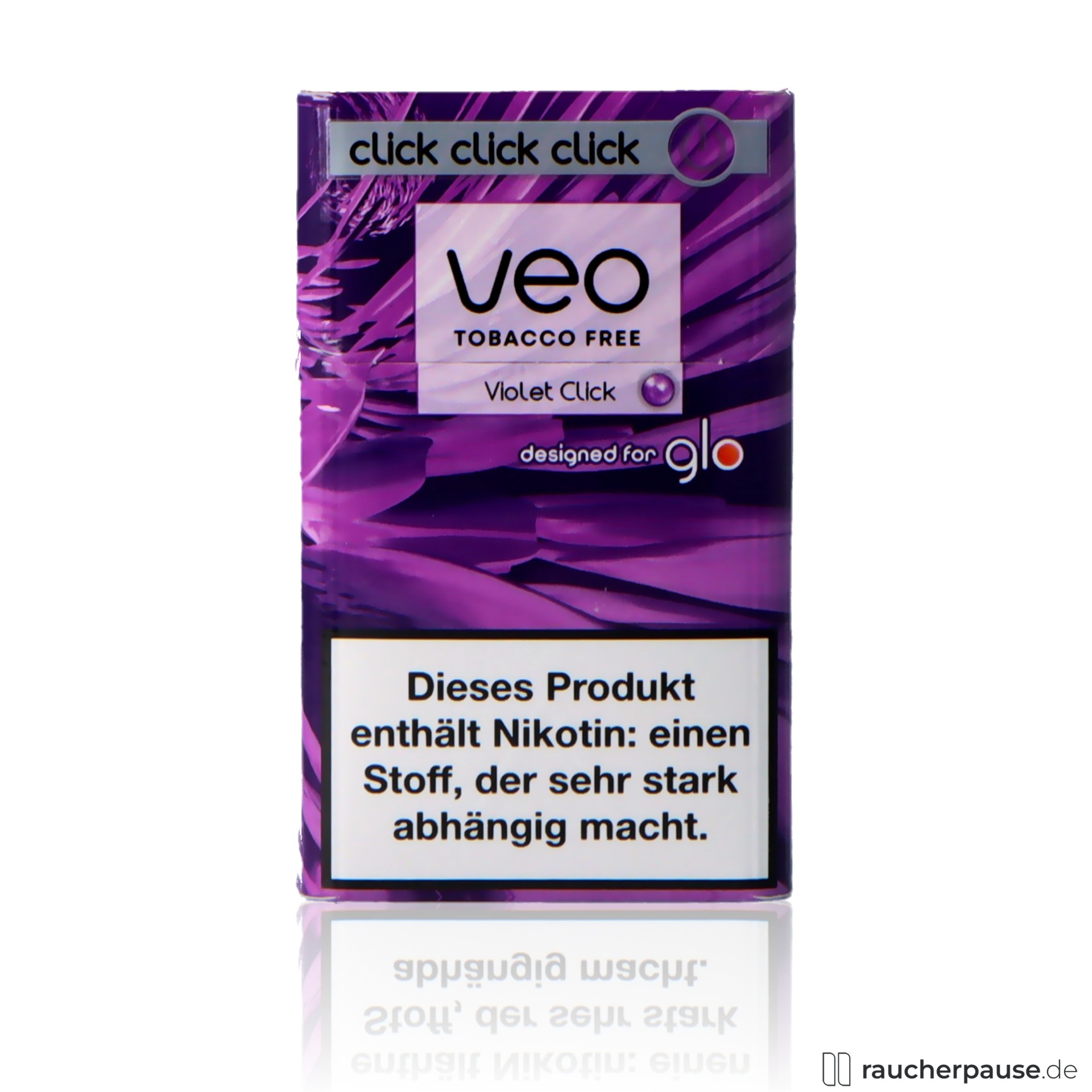 VEO Violet Click Sticks für GLO | 20 Stück | Blaubeere veo, veo violet click sticks fuer glo stueck blaubeere , packshot vorderseite
