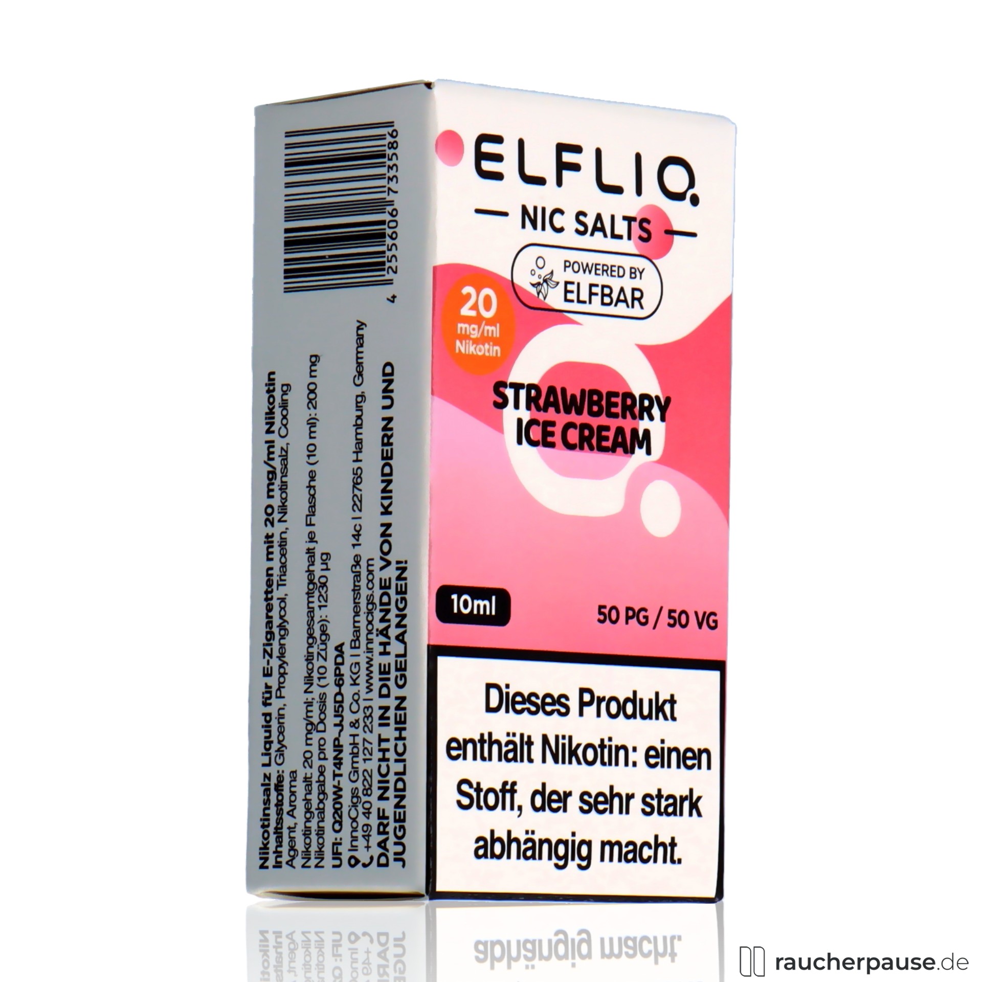 Elfliq by Elf Bar Nikotinsalz Liquid Strawberry Ice Cream | 20mg/ml Nikotin | 10ml