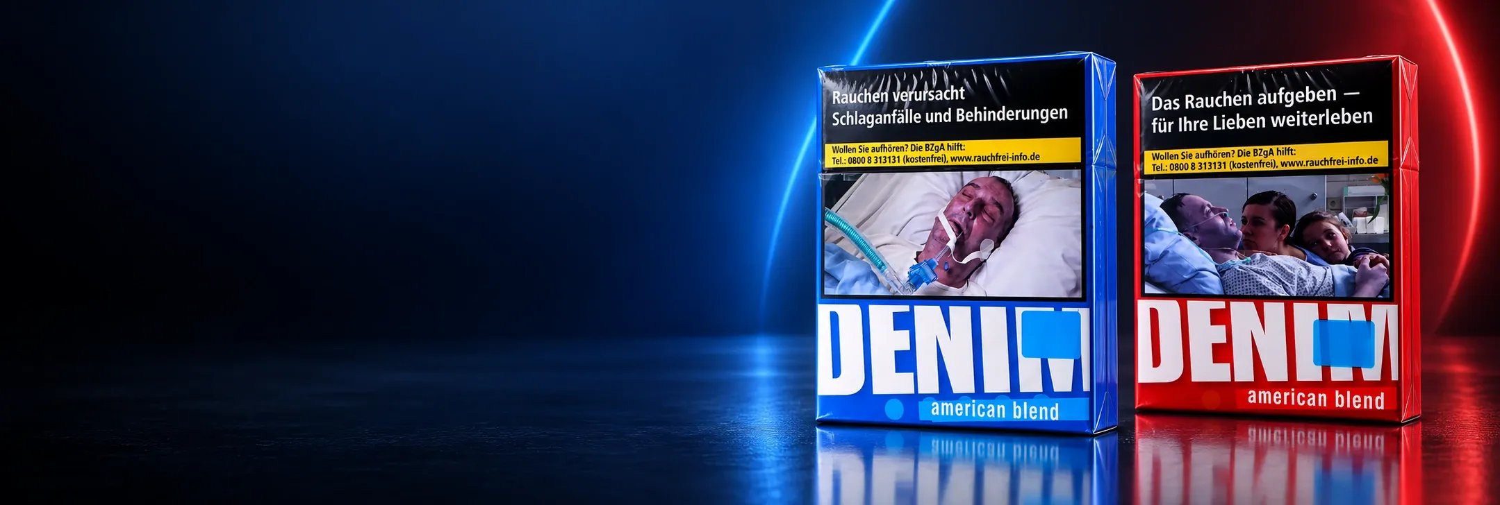 Denim Zigaretten Sortiment mit Denim Red und Denim Blue