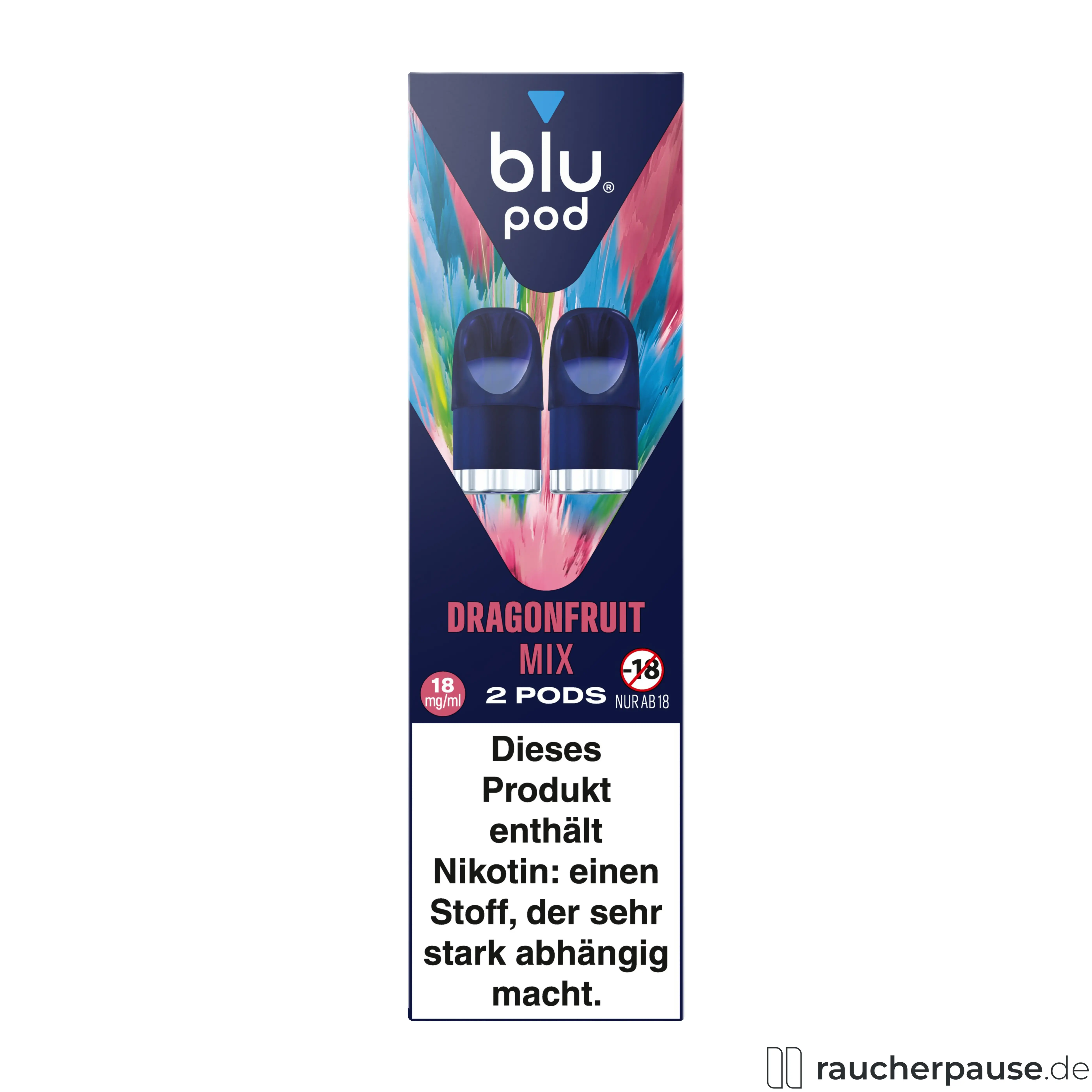 Blu Pod Dragonfruit Mix 18mg/ml Nikotin | 2 Pods | Kompatibel mit Blu Bar Kit E-Zigarette