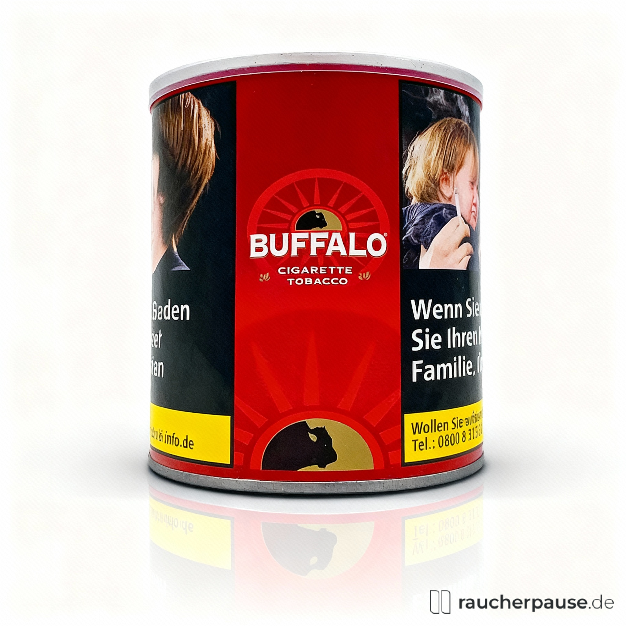 Buffalo Red Feinschnitt Zigarettentabak | 140g Dose | Preisgünstiger American Blend für Selbststopfen und Drehen