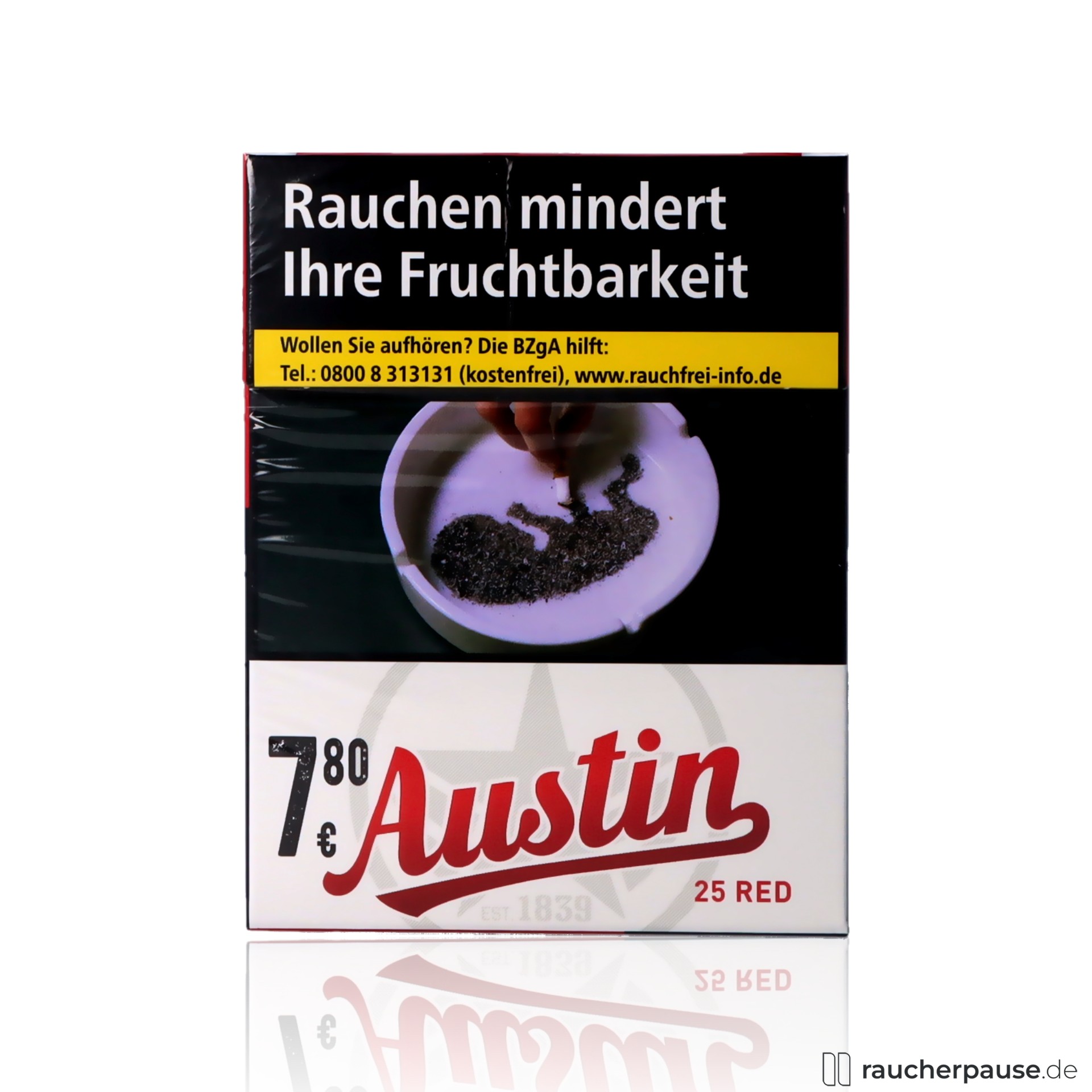 Austin Red Zigaretten XL | 25 Stk. pro Packung | Kräftig-würziger Geschmack Austin Red Zigaretten XL | 25 Stk. pro Packung | Kräftig-würziger Geschmack