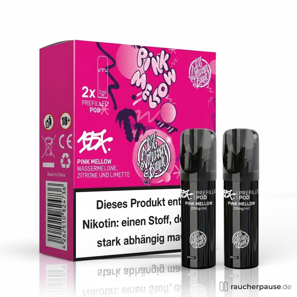187 Straßenbande Pods | Pink Mellow | 20mg/ml Nikotin | Wassermelone, Zitrone & Limette