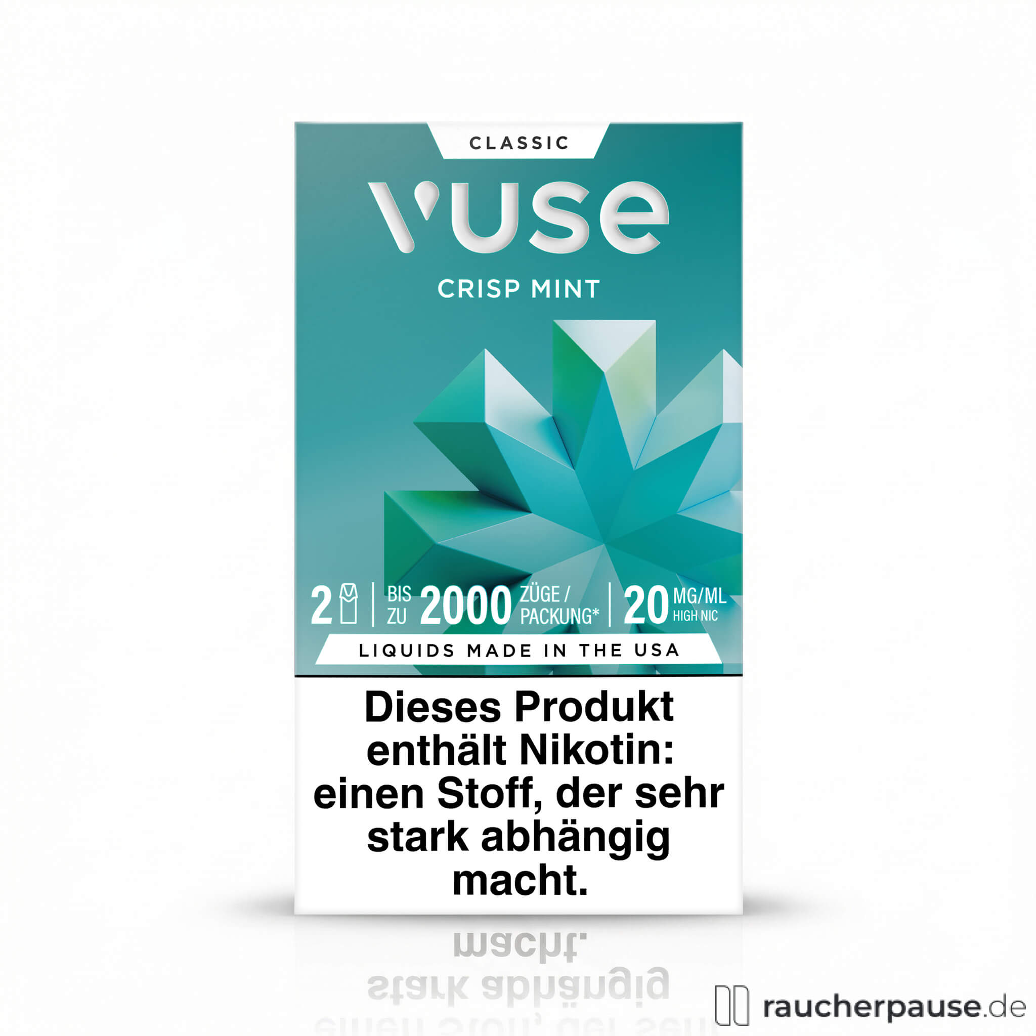 Vuse Pods Crisp Mint | 20 mg/ml Nikotin | 2 Pods | Frische Minze