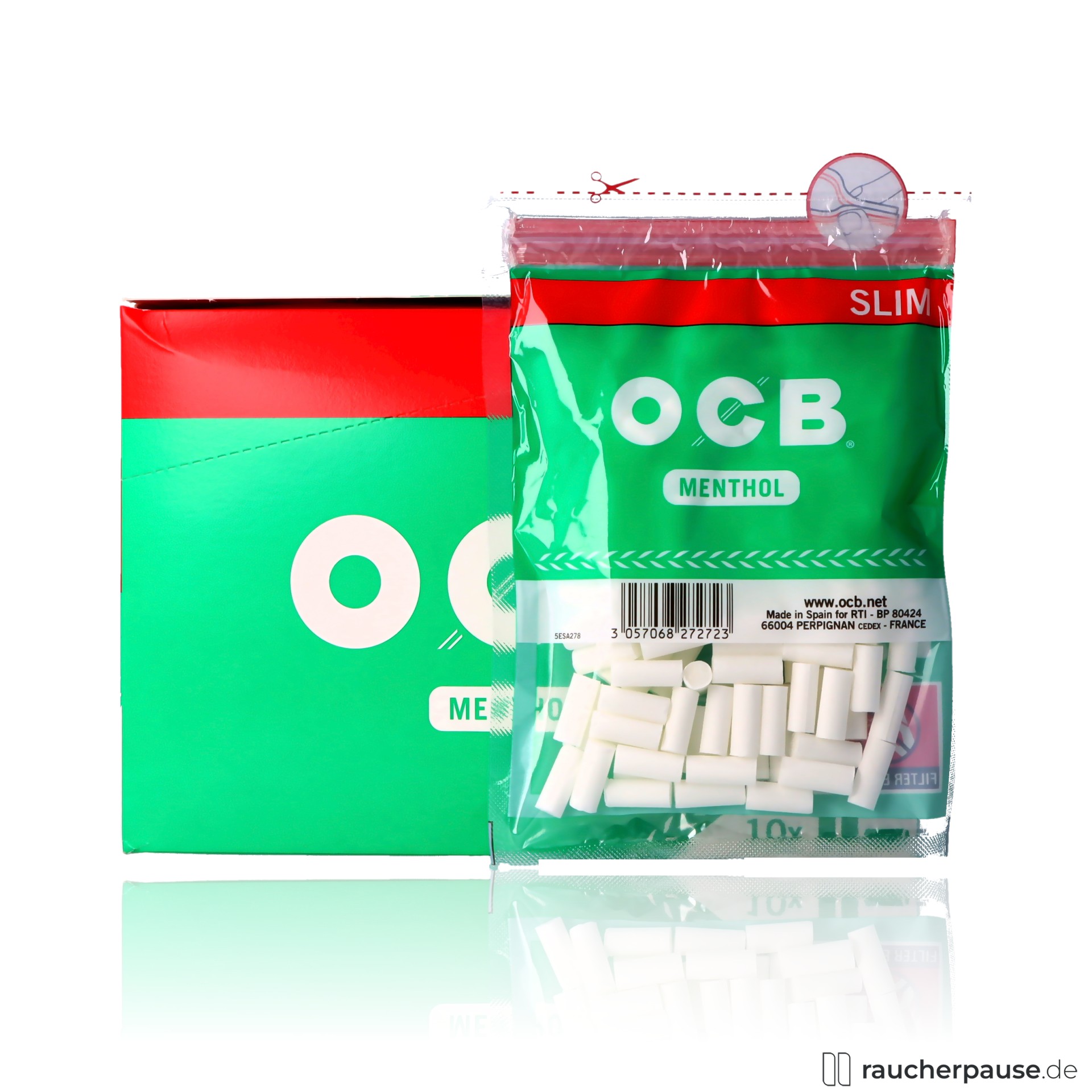 OCB Menthol Slim Filter | 6mm Drehfilter | 120 Stück Beutel