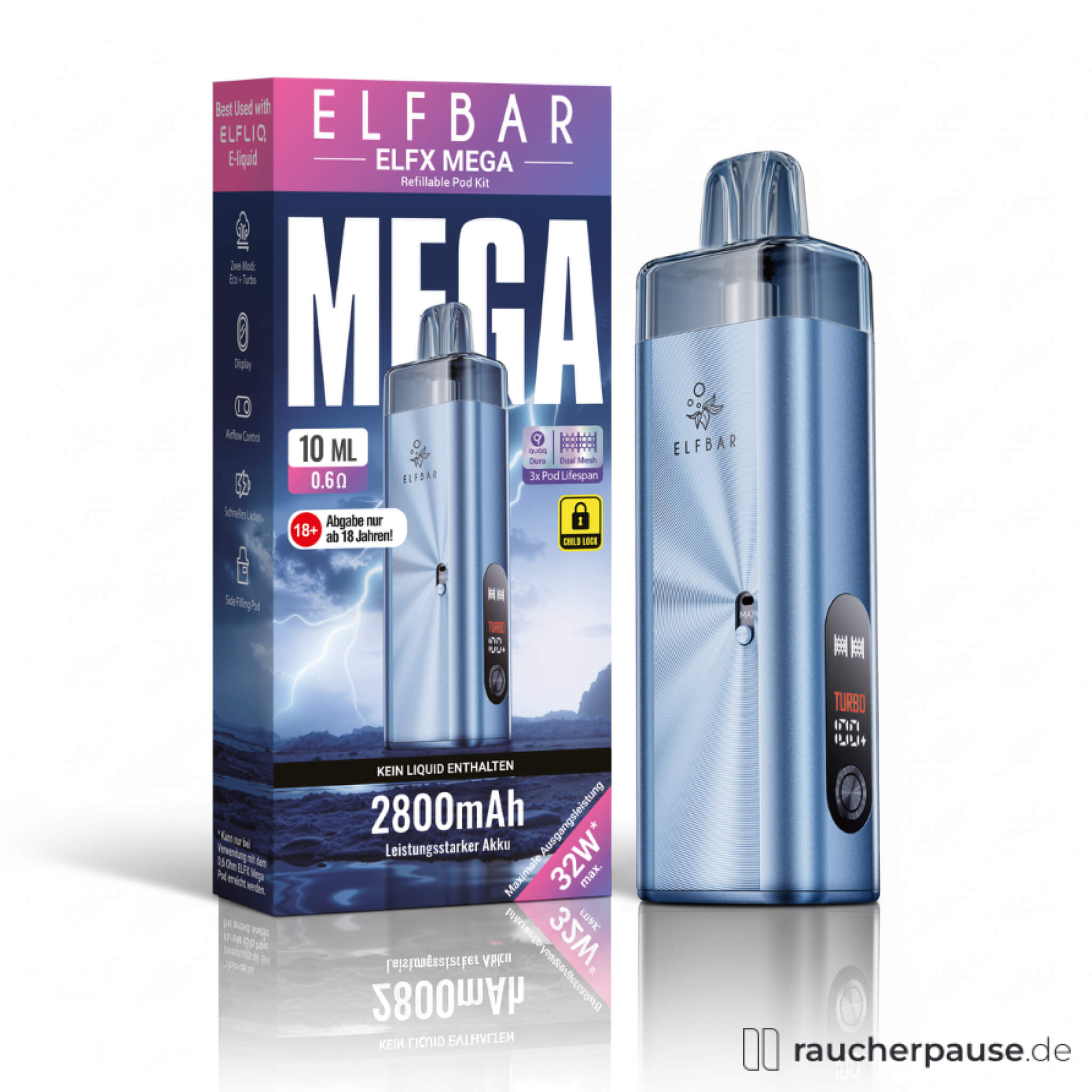 elfbar elfx mega pod kit ELF BAR ELFX MEGA REPLACEMENT XL 10ML PODS main image 0