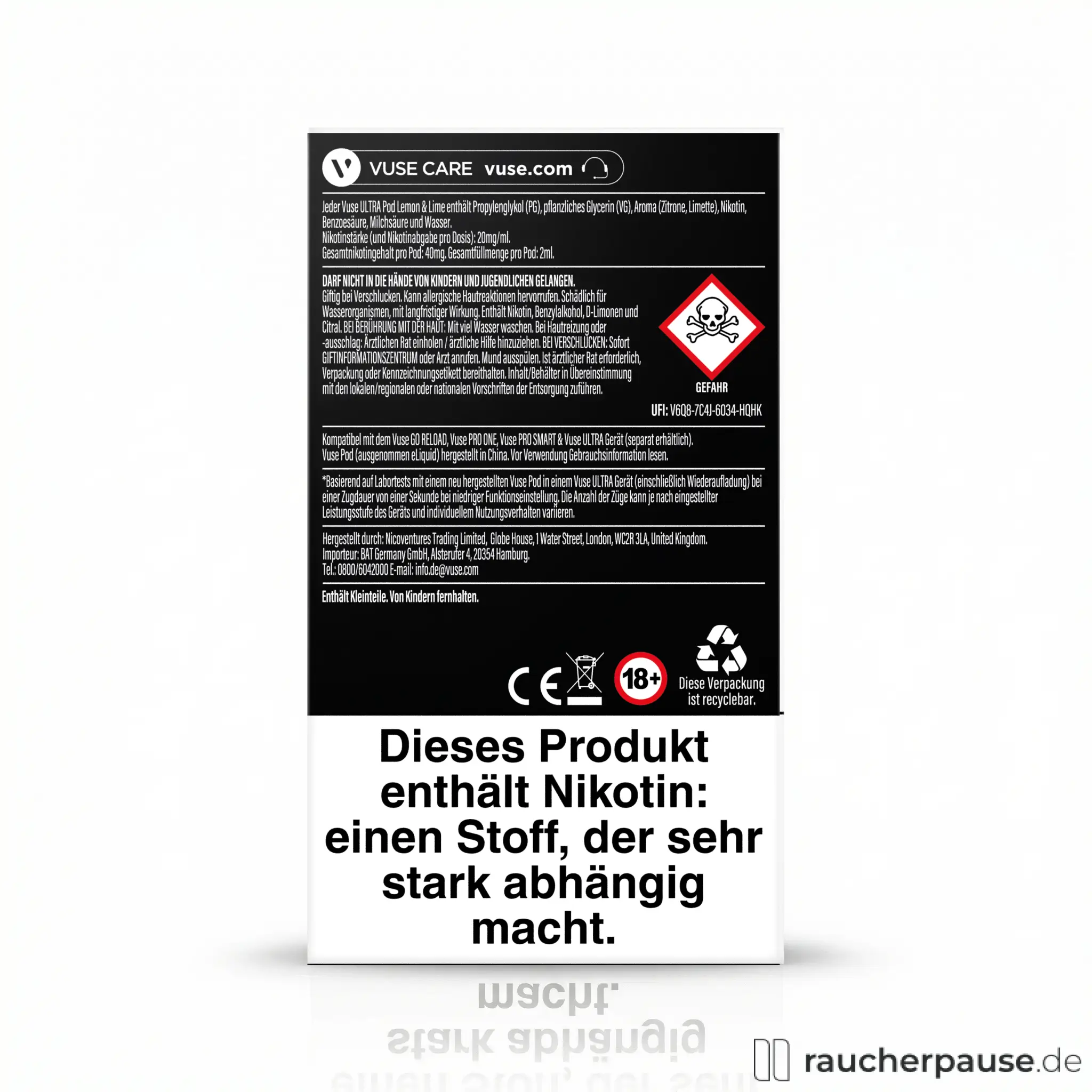 Vuse ULTRA Lemon & Lime Pods 20mg online kaufen Vuse ULTRA Lemon & Lime Pods 20mg online kaufen