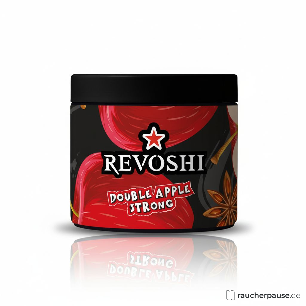 Revoshi D'App Strong Virginia Tabak 200g | Intensiver Doppelapfel-Geschmack | Hochwertiger Schnitt & Hitzebeständigkeit