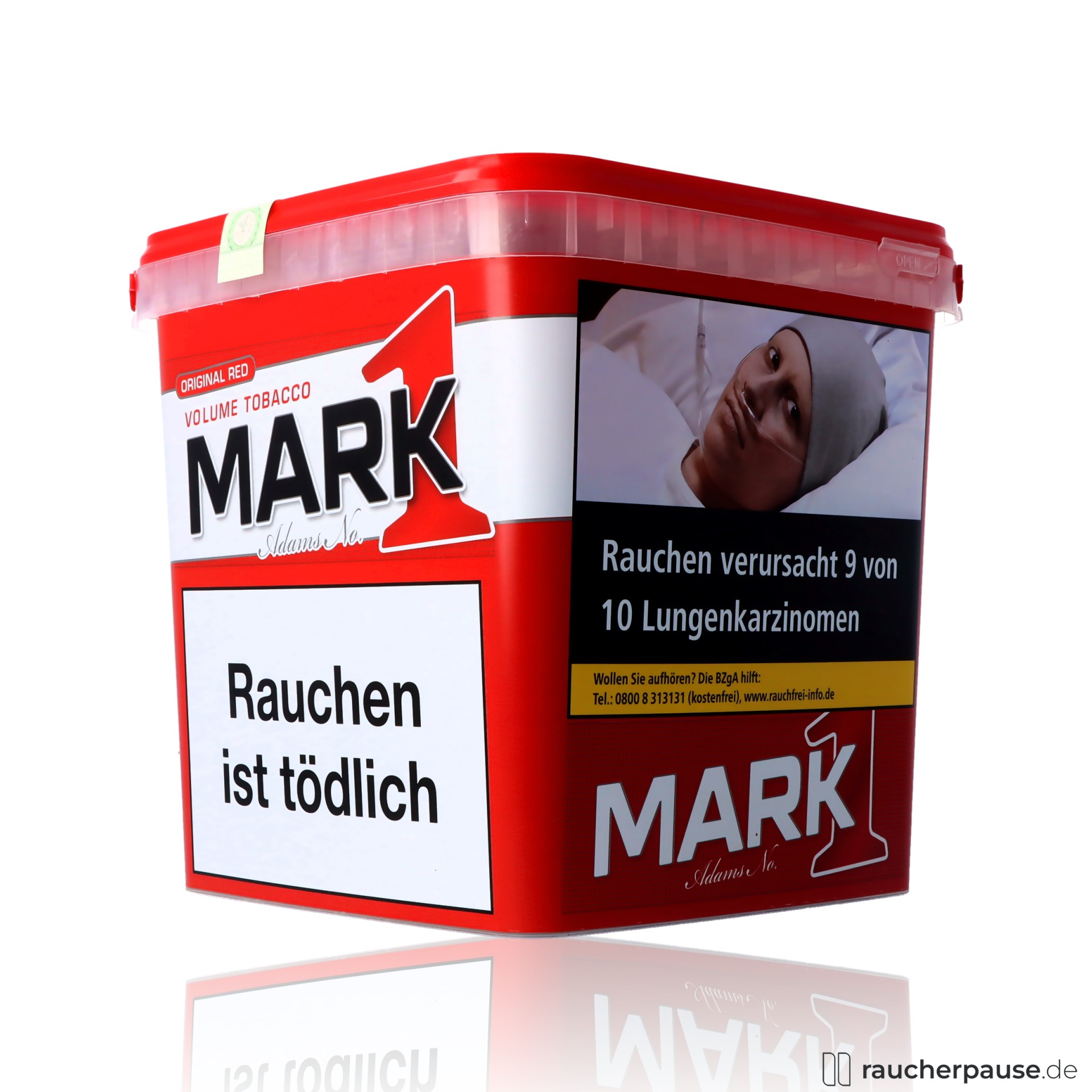 mark adams no red volumentabak xxl box intensiv kraeftiges aroma , packshot hinterseite