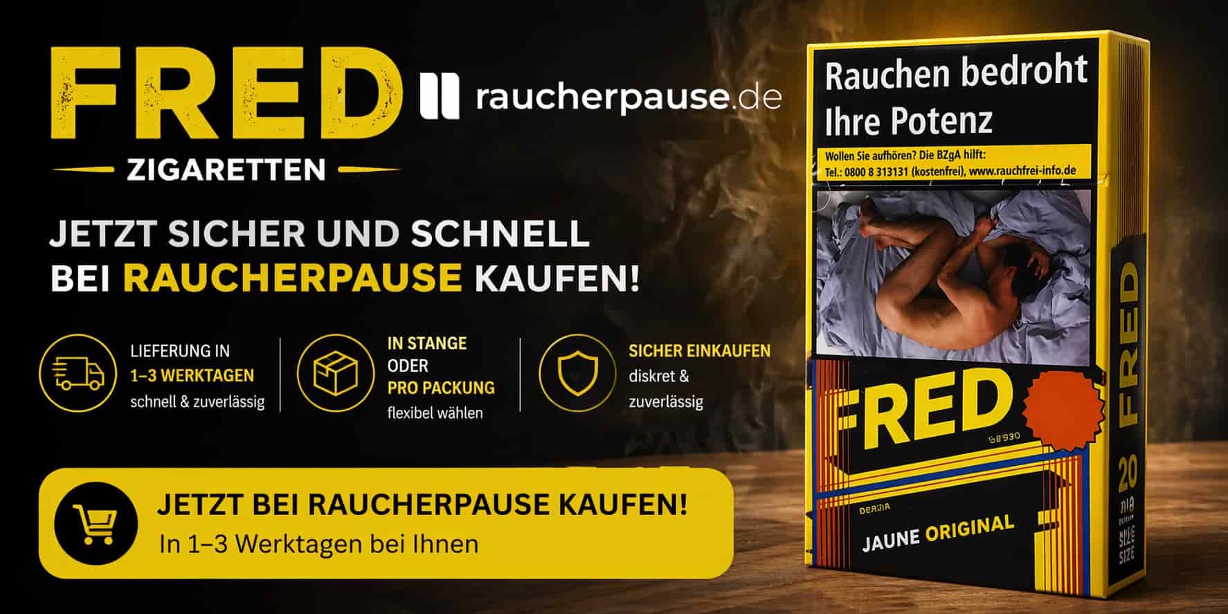 FRED Zigaretten kaufen – Jaune Original 20er Packung günstig online bestellen