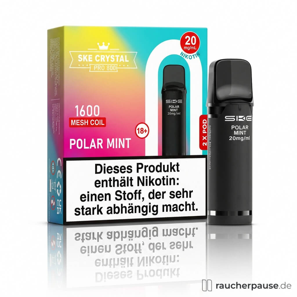 SKE Crystal 800 Pro Polar Mint Prefilled Pods | 2 Stück | 20 mg/ml Nikotin