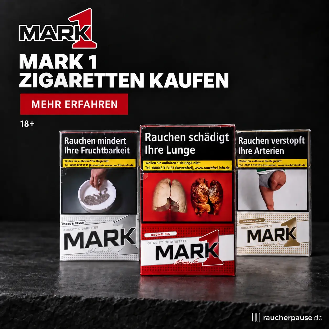 Mark 1 Zigaretten kaufen mit Zahlungs- und Servicehinweisen