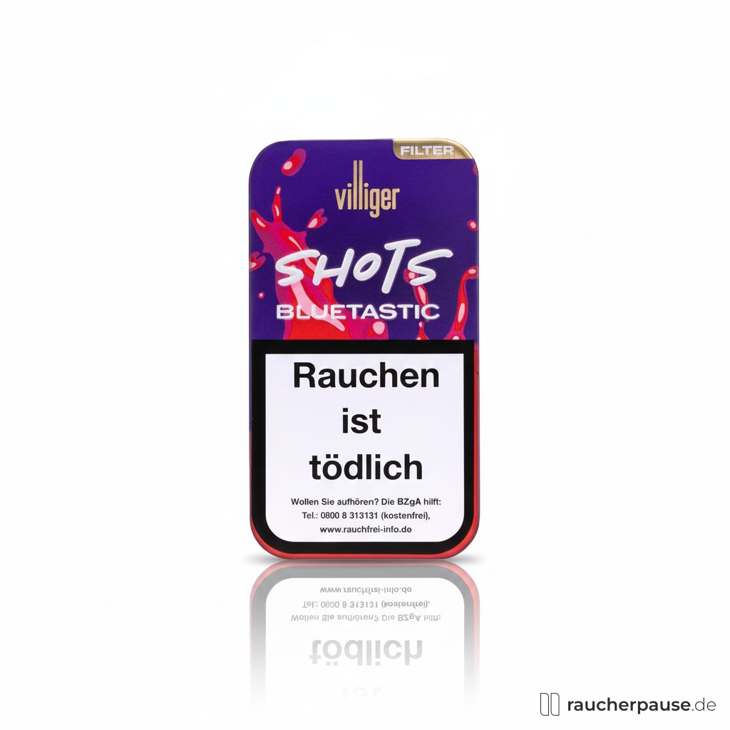 Villiger Shots Bluetastic Zigarillos | 10er Pack | Blaubeer-Aroma | Filter | 69mm Villiger Shots Bluetastic Zigarillos | 10er Pack | Blaubeer-Aroma | Filter | 69mm