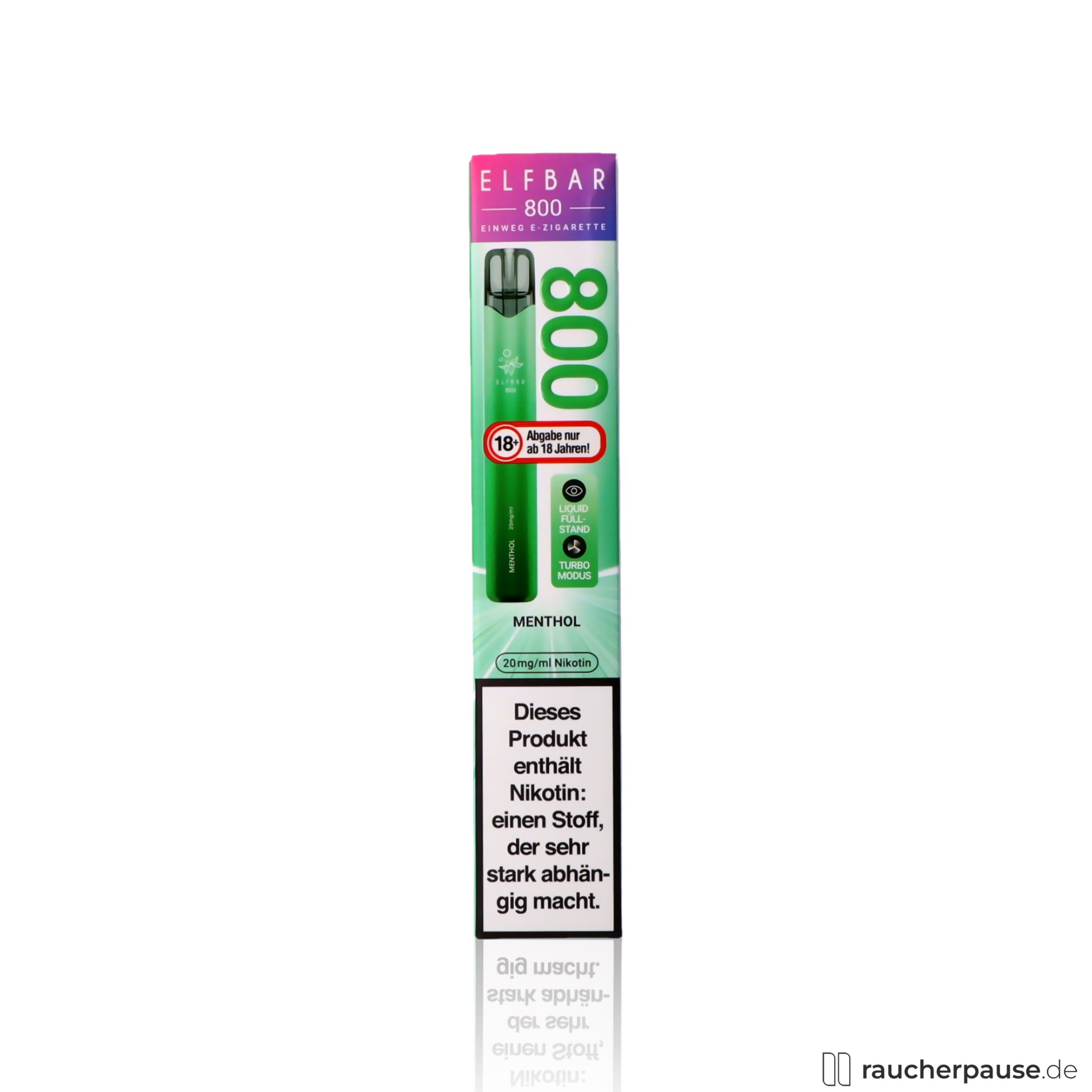 ELFBAR 800 Menthol Einweg E-Zigarette | 20mg Nikotin | 800 Züge | Zugautomatik