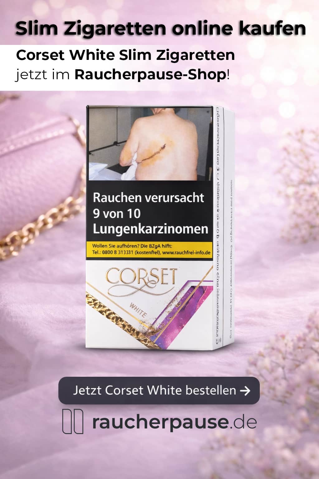 Corset White Slim Zigaretten kaufen – leichte Superslim Zigaretten mit mildem Geschmack