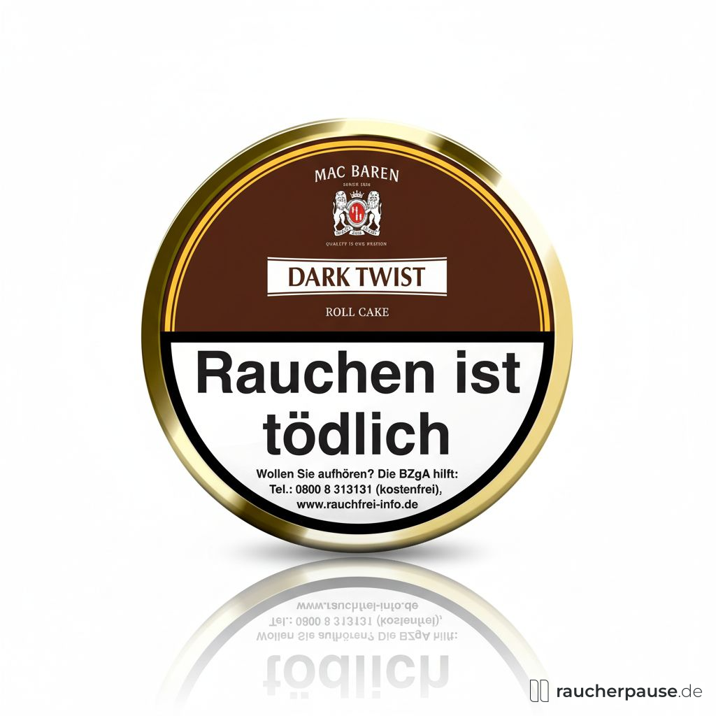 Mac Baren Dark Twist Pfeifentabak | 100g Dose | Virginia & Kentucky | Curly Cut | Natürliche Süße