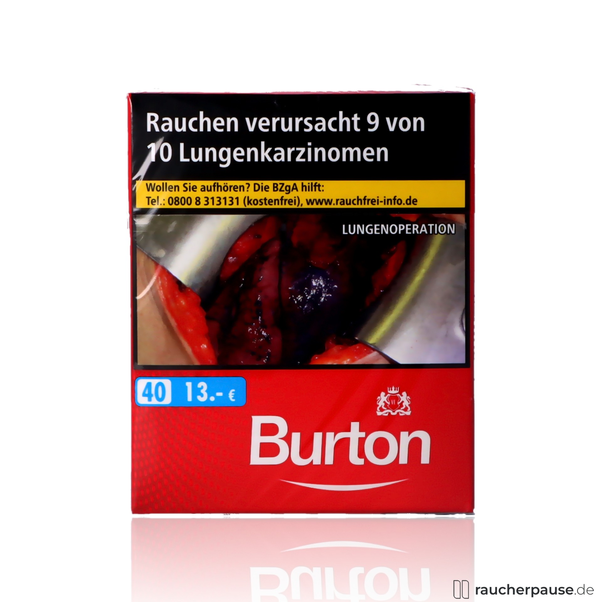 Burton Red XXXL Zigaretten | 40 Stk. pro Packung | Intensiv-würziger American Blend