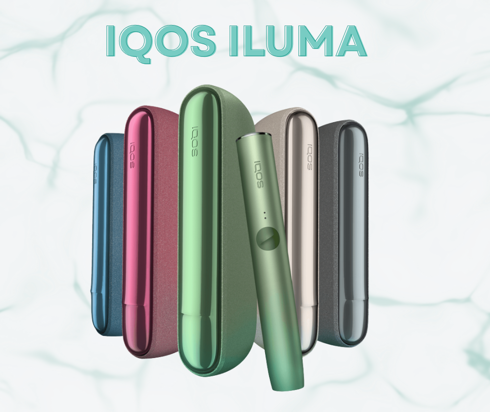 IQOS ILUMA Cases in allen erhältlichen Farben: grün, pink, blau, beige und schwarz