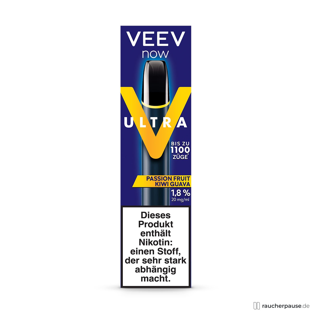 VEEV Now Ultra Einweg E-Zigarette | 20 mg/ml Nikotin | Passionfruit Kiwi Guava | Bis zu 1100 Züge