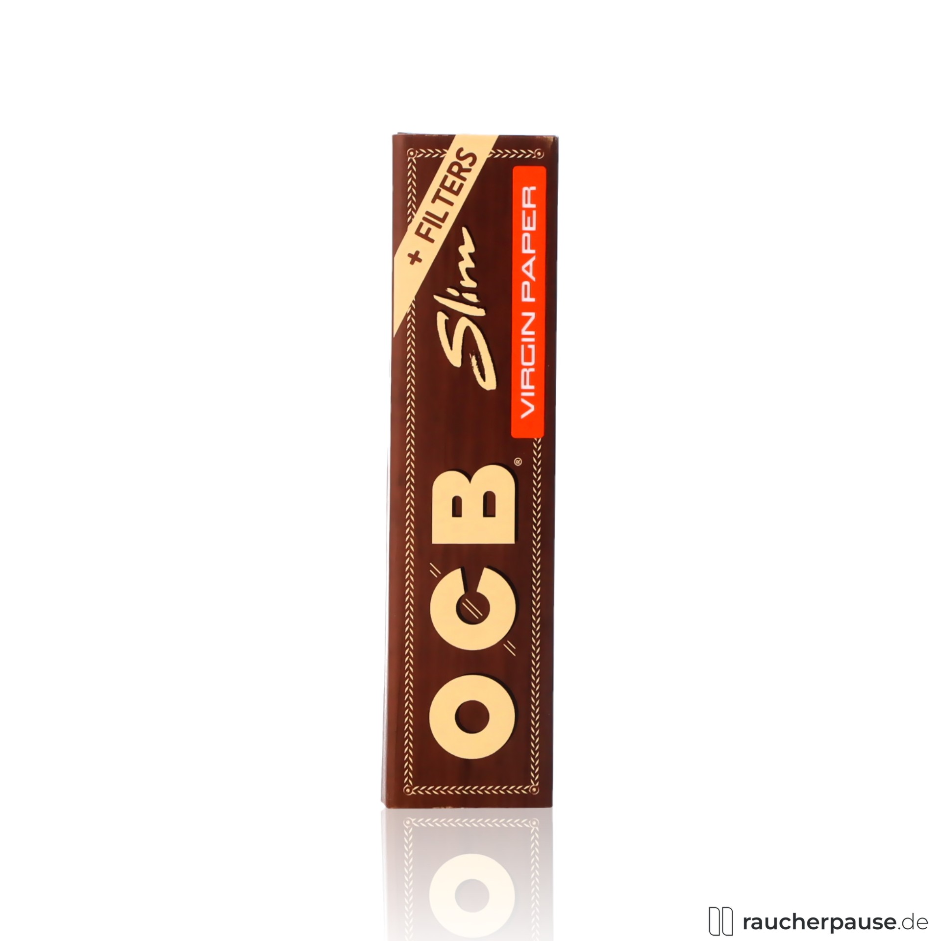 OCB Unbleached Virgin Slim Papers | 32 Blättchen + 32 Tips | Natürlich & Geschmacksneutral