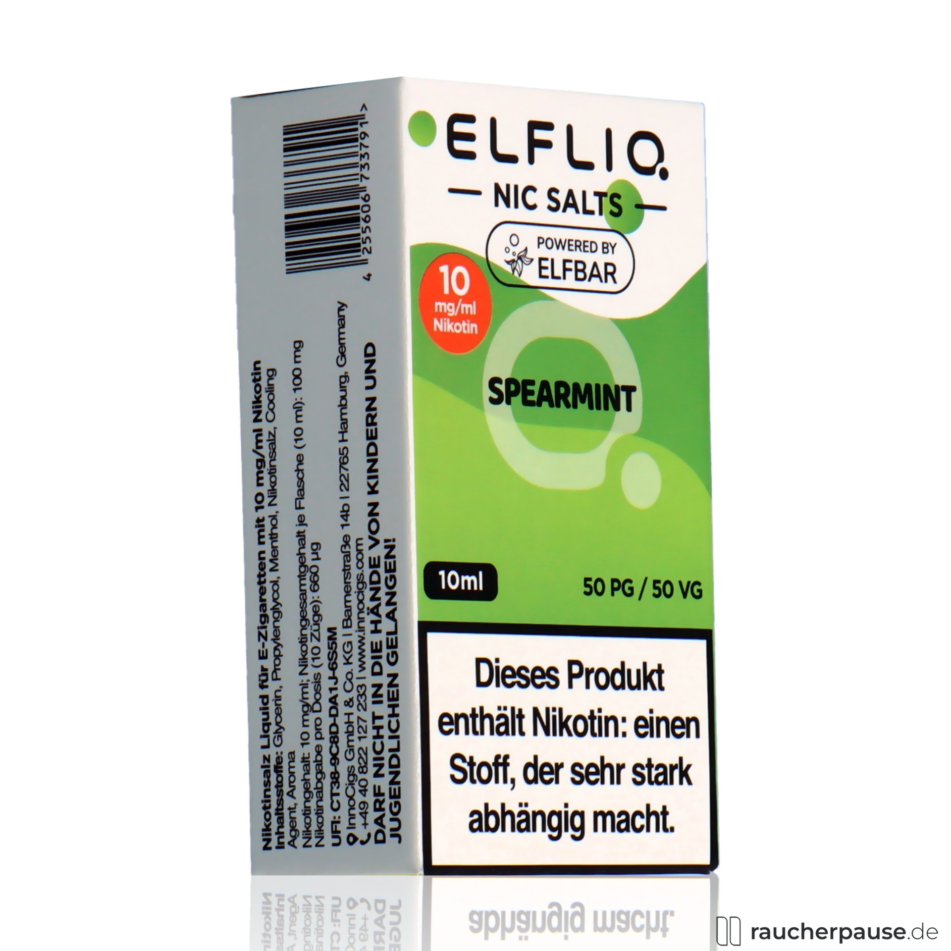 elfbar, elfliq by elf bar nikotinsalz liquid spearmint ml nikotin , packshot vorderseite