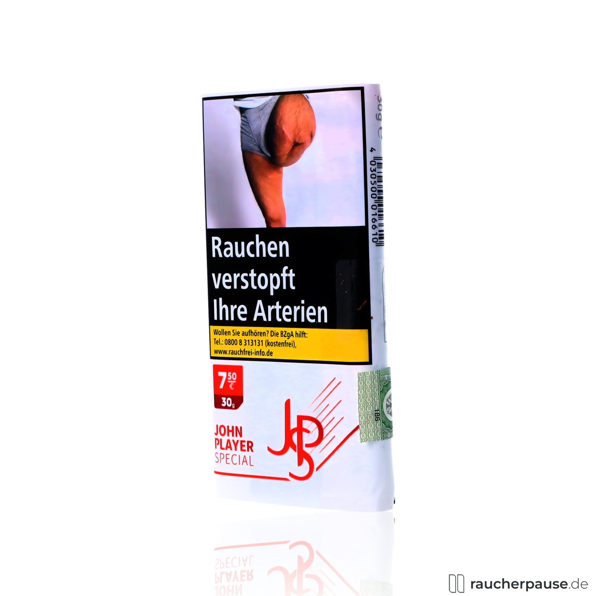 jps red tabak 30g pouch american blend kraeftig wuerzig , packshot hinterseite