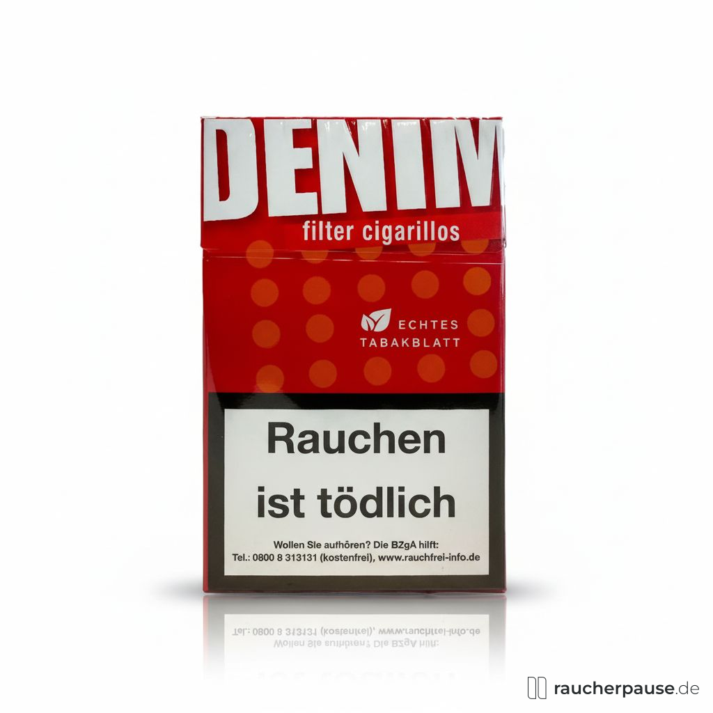 Denim Zigarillos Red | Große L-Box | Full Flavour American Blend | Virginia, Burley, Orient Denim Zigarillos Red | Große L-Box | Full Flavour American Blend | Virginia, Burley, Orient