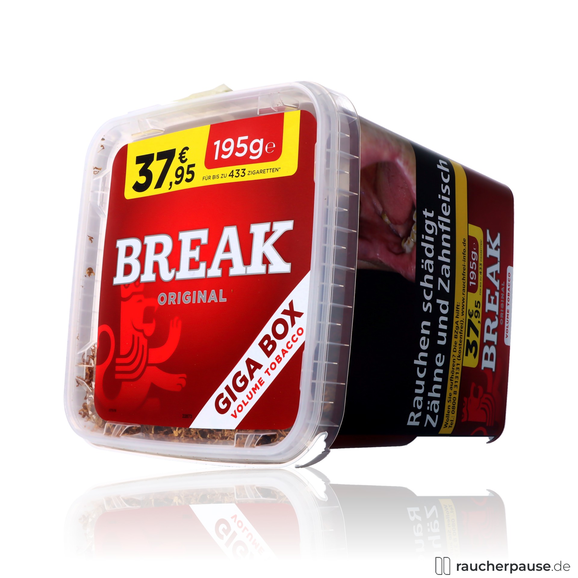 break original rot tabak eimer american blend stark ergiebig , packshot hinterseite