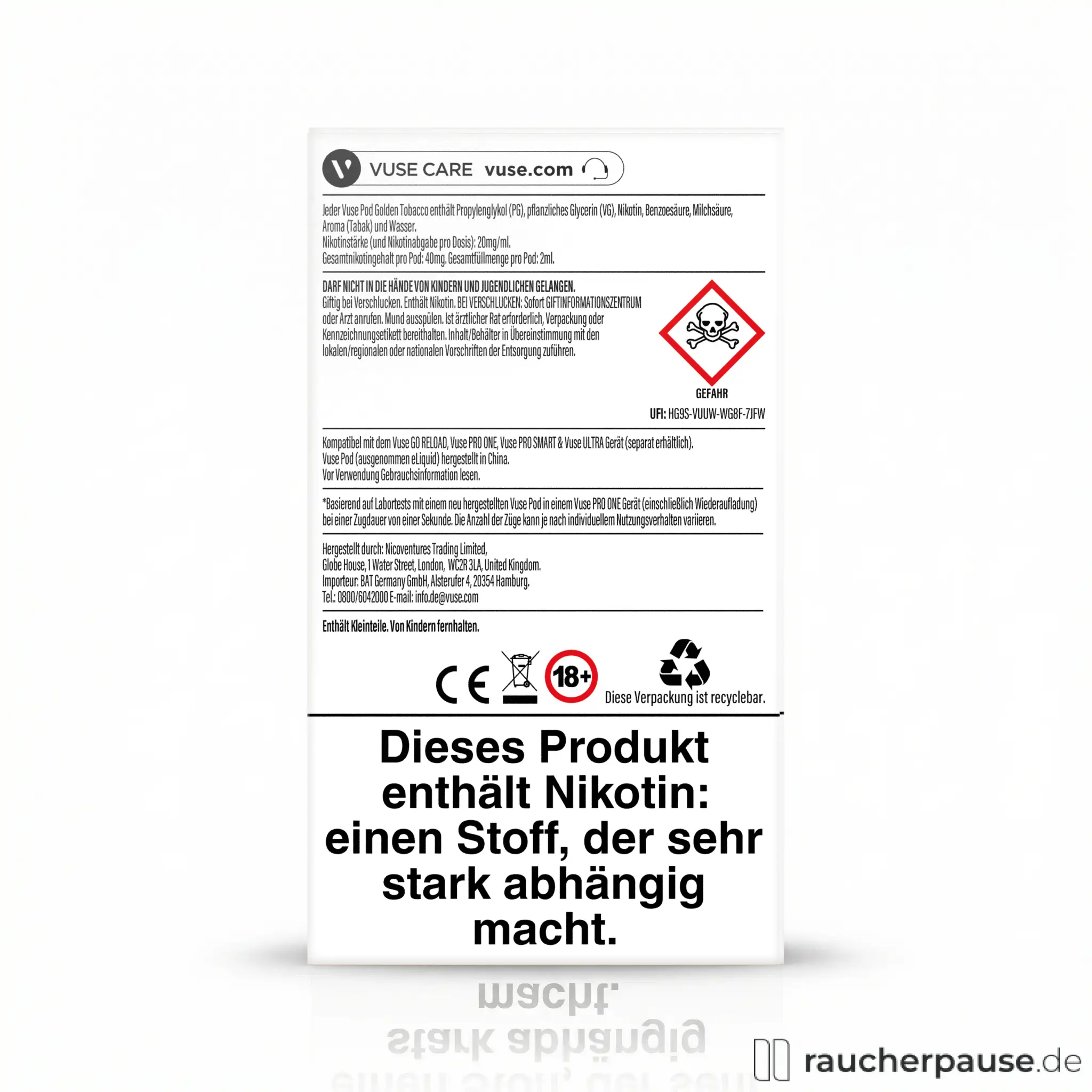 Vuse Pods 2er Golden Tobacco online kaufen Vuse Pods 2er Golden Tobacco online kaufen